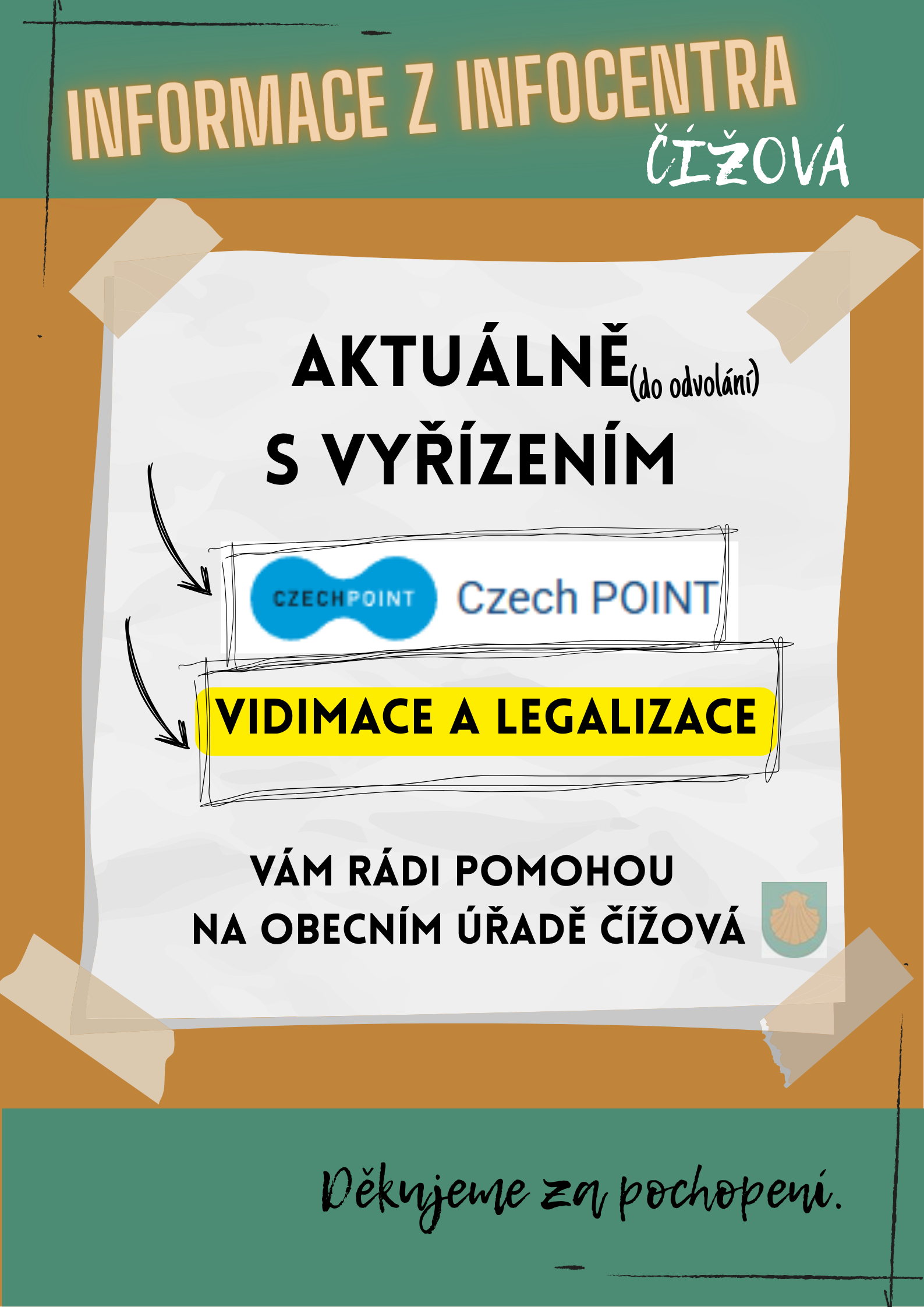 Informace z infocentra ov - Czech Point + vidimace a legalizace