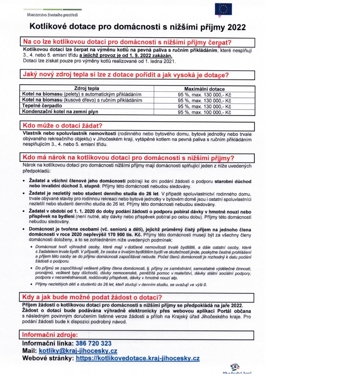 Kotlkov dotace pro domcnosti s nimi pjmy 2022 - INFORMAN LETK